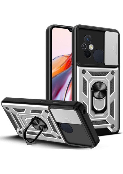 Xiaomi Redmi 12C 4g Kickstand Telefon Kasası Pc+Tpu Slayt Kameralı Tpu Kapak (Yurt Dışından)