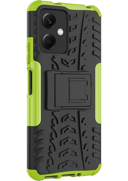 Xiaomi Redmi Için Note 12 5g (Global)/(Hindistan)/(Çin)/poco X5 5g Çarpışmaya Dayanıklı Lastik Desen Kickstand Case Pc+Tpu Sağlam Hibrid Telefon Kapak Yeşili (Yurt Dışından) indirimleri