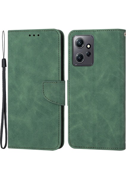Xiaomi Için Redmi Note 12 4g Doğru Pu Deri Telefon Kılıfı Stand Cüzdan Flip Kapak Kayış-Yeşil ile (Yurt Dışından)