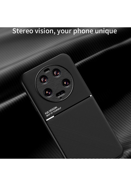 Xiaomi 13 Ultra Çizgiler Için Baskılı Pu Deri+Tpu Kılıf Manyetik Araba Tutucu Telefon Kapak Mavisi (Yurt Dışından) modelleri
