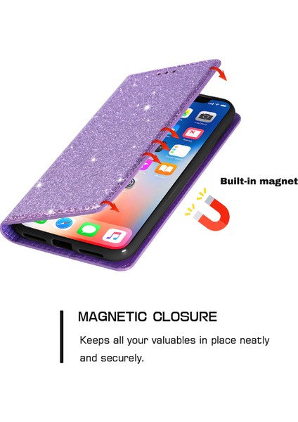 Xiaomi Için 13 Lite/civi 2 5g Pu Deri Glitter Telefon Kılıfı Stand Cep Telefonu Kart Tutucu-Doğru (Yurt Dışından) indirimleri
