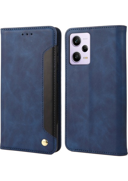 Xiaomi Redmi Için Note 12 Pro 5g/note 12 Pro Speed ​​5g/poco X5 Pro 5g Telefon Deri Kılıf Cüzdan Telefon Stand Kapak Mavisi (Yurt Dışından)