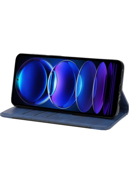 Xiaomi Redmi Için Note 12 Pro 5g/note 12 Pro Speed ​​5g/poco X5 Pro 5g Telefon Deri Kılıf Cüzdan Telefon Stand Kapak Mavisi (Yurt Dışından) modelleri