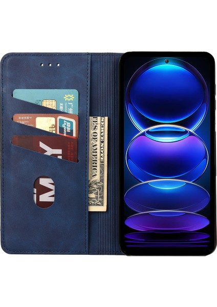 Xiaomi Redmi Için Note 12 Pro 5g/note 12 Pro Speed ​​5g/poco X5 Pro 5g Telefon Deri Kılıf Cüzdan Telefon Stand Kapak Mavisi (Yurt Dışından) fırsatları