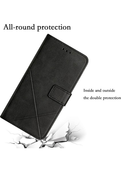 Xiaomi Için Redmi Note 12 4g Çizgisi Baskı Pu Deri Deri Standı Kılıf Strap-Black ile Cüzdan Telefon Kapağı (Yurt Dışından) indirimleri