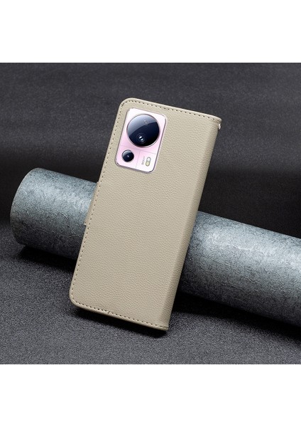 Xiaomi Için 13 Lite/civi 2 5g Pu Deri Cüzdan Kapağı Litchi Doku Stand Telefon Kılıfı Strap-Grey (Yurt Dışından) indirimleri