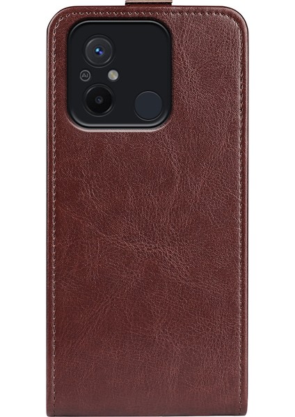 Xiaomi Redmi 12C 4g Için Dikey Flip Deri Telefon Kapağı, Crazy Horse Doku Akıllı Telefon Kılıfı Kart Yuvası-Brown (Yurt Dışından) indirimleri