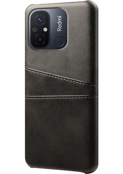 Xiaomi Redmi 12C 4g Deri Kaplamalı Pc Telefon Kılıfı Çift Kart Yuvaları Akıllı Telefon Kapak Black (Yurt Dışından) fiyatları
