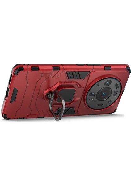 Xiaomi 12S Ultra 5g Yüzük Kickstand Telefon Kasası Esnek Tpu Sert Pc Anti-Kayma Koruyucu Koruyucu Kapak-Kırmızısı (Yurt Dışından) modelleri