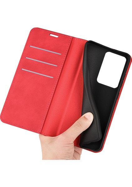 Xiaomi 13 Lite/civi 2 5g Cilt Deri Deri Cüzdan Telefon Kılıfı Flip Stand Koruyucu Kapak-Kırmızı (Yurt Dışından) fırsatları