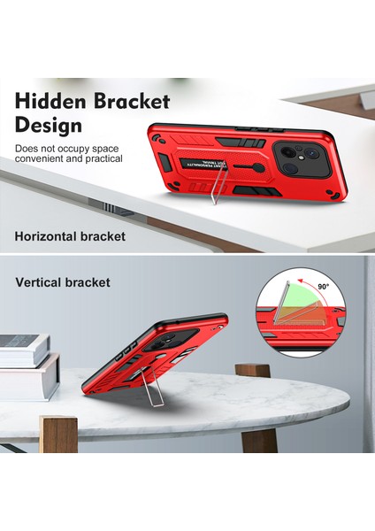 Xiaomi Redmi Için 12C 4g/poco C55 4g Esnek Halka Kayışı Tpu+Pc Telefon Kapağı Kickstand Damla Geçirmez Kasa-Kırmızısı (Yurt Dışından) fırsatları