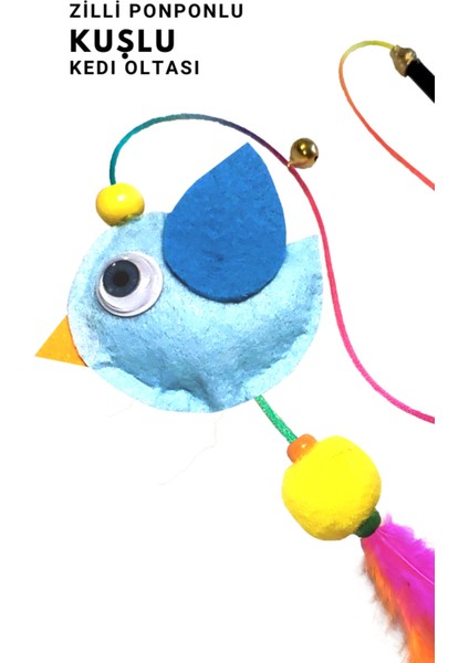 Kuşlu Ponponlu Zilli Kedi Oltası fiyatları