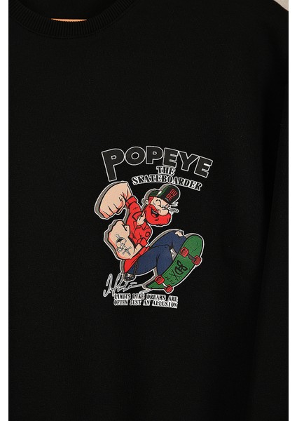 Çocuk Temelreis Oversize Baskılı Pamuklu Bisiklet Yaka Kısa Kollu Sweatshirt fırsatları