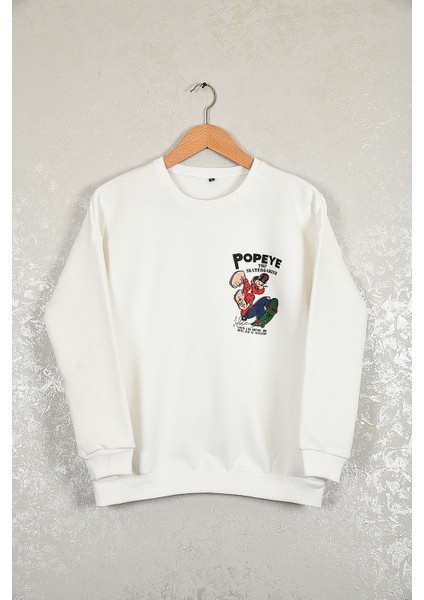 Çocuk Temelreis Oversize Baskılı Pamuklu Bisiklet Yaka Kısa Kollu Sweatshirt fiyatları