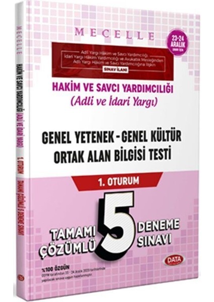 Mecelle Hakim ve Savcı Yardımcılığı GY – GK Ortak Alan Bilgisi 1. Oturum 5 Deneme