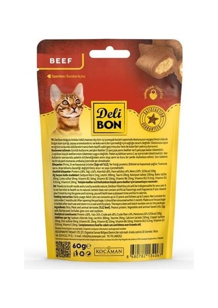 Chrunchy Içi Dolgulu Sığır Etli Kedi Ödül Bisküvisi 60 gr