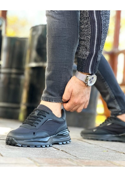 BLACK MONSAR 0377 HAKİKİ DERİ ERKEK SNEAKER SİYAH