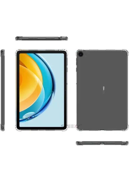 Huawei Matepad T10/T10S 10.1 Inç Kılıf Shockarmor Clear Köşe Korumalı Şeffaf Tablet Kılıfı