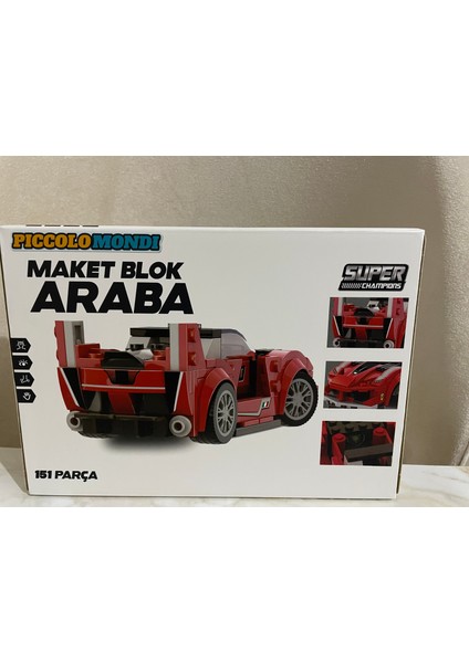 Pıccolo Mondı Maket Blok Oyuncak Araba Kırmızı Maket Araba 151 Parça fiyatları