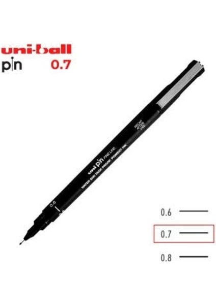 Uniball Pin 0.7 Fine Line Akrilik Uçlu Kalem Siyah 3 Adet
