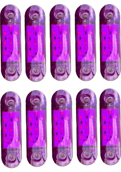 9 Ledli Tombul Parmak LED 10 Adet Mor