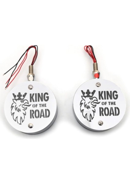 2 Adet King Of The Road Ayna Altı Küpe 12V-24V Sarı Kırmızı modelleri