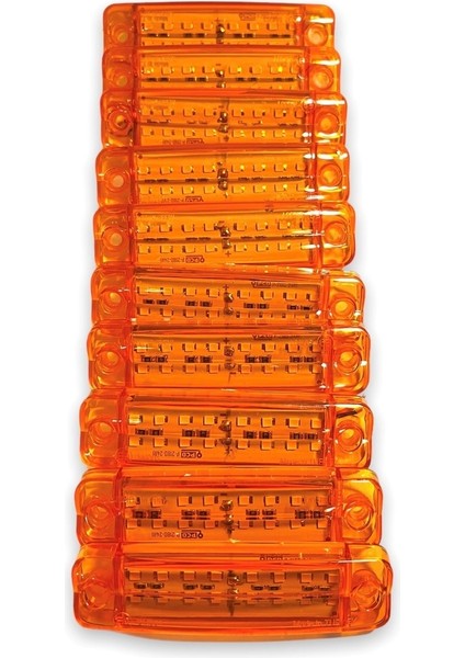 (10 Adet) Çift Sıra Parmak LED Sarı Renk 10CM 16 LED