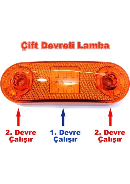 Bol Işıklı Yan Kasa Lambası - Side Marker Lamba - Tır Dorse Lamba - Sarı