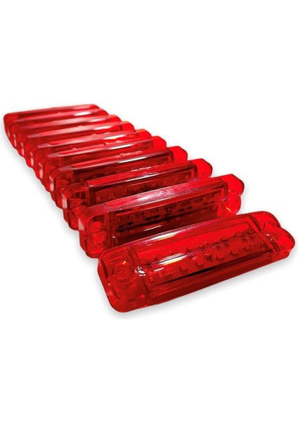 10 Adet Çift Sıra Parmak LED Kırmızı Renk 10CM 16 LED