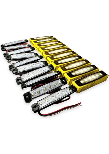 Sanel (10 Adet) 6 Ledli Beyaz Parmak LED 12V Lamba Basamak Aydınlatma fırsatları