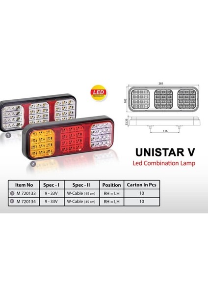 Ahmet Otomotiv Universal Stop Lambası Ledli