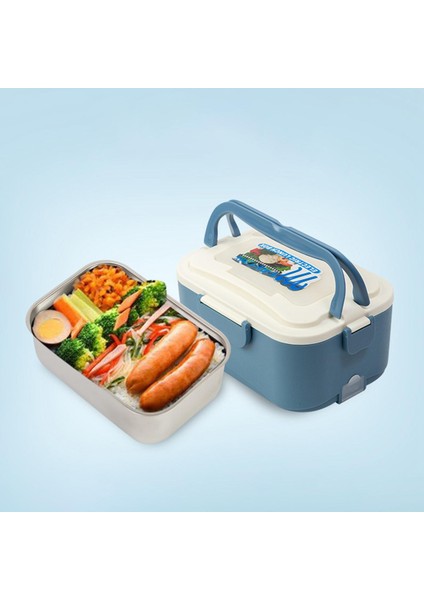 Için Çatal Kaşıklı ve Çantalı Isıtıcılı Öğle Ği Kutusu 12V Mavi (Yurt Dışından)