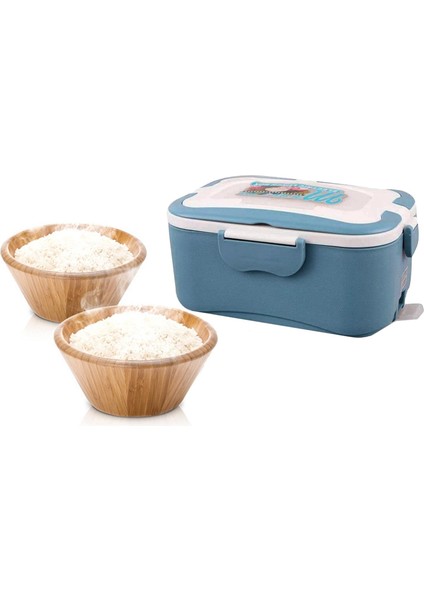 Için Çatal Kaşıklı ve Çantalı Isıtıcılı Öğle Ği Kutusu 12V Mavi (Yurt Dışından)