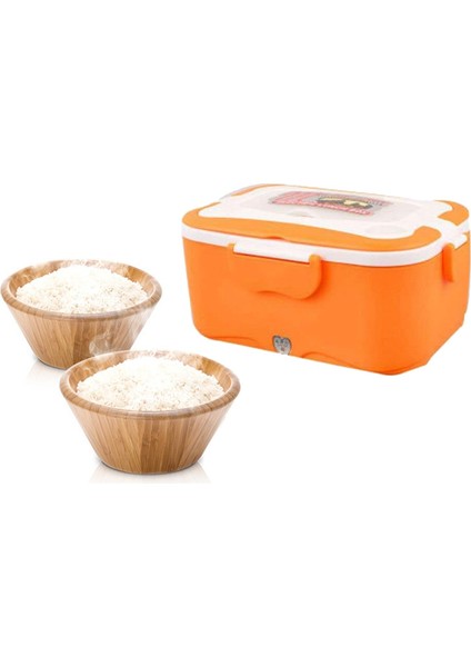 Çatal Kaşıklı ve Çantalı Öğle Ği Kutusu Için Mama Isıtıcısı 12V Turuncu (Yurt Dışından)