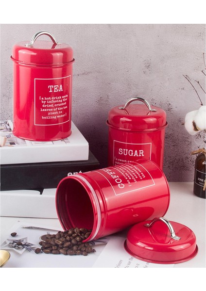 Kapaklı Metal ve Çay Ş Teneke Kavanoz , Boyut - Kırmızı Irmızı (Yurt Dışından) fırsatları