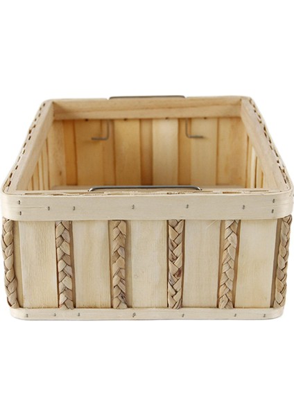 Ahşap Depolama Sepeti Makyaj Tepsileri Vintage Organizasyon Rattan Saklama Kutusu (Yurt Dışından)
