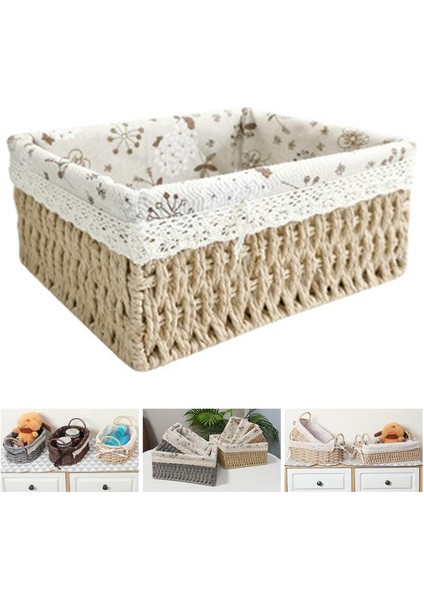 El Yapımı Rattan Depolama Sepeti Giyim Kozmetik Çeş Eş A (Yurt Dışından)