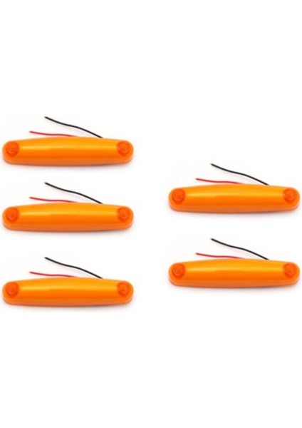 5 Adet Neon Parmak LED Lamba Sarı 12V-24V Uyumlu