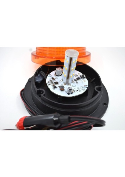 12V/110V Sarı Ledli Çakmak Fişli Mıknatıslı Tepe Lambası