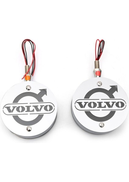 Volvo Uyumlu Ayna Altı Küpe Kırmızı Logolu Armalı 12V-24V Paslanmaz Krom 2 Adet fiyatları