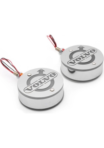 Volvo Uyumlu Ayna Altı Küpe Kırmızı Logolu Armalı 12V-24V Paslanmaz Krom 2 Adet modelleri