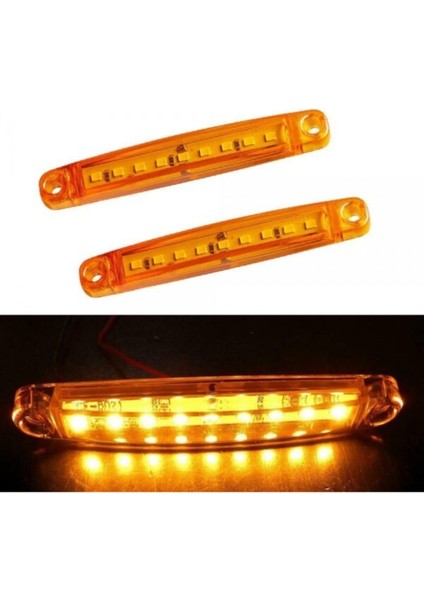 9 Ledli Parmak LED Lamba Sarı 12V-24V