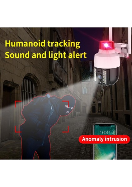 Gece Görüşlü LED Işıklı 360° Dönebilen Alarmlı Ip Wifi Dış Ortam Güvenlik Kamerası Polis Işıklı Sirenli Kablosuzkamera fırsatları
