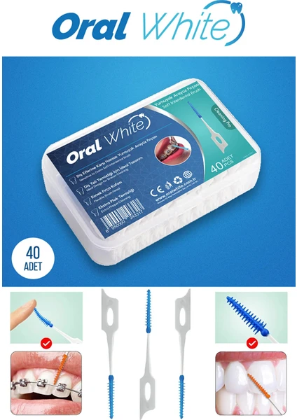 Oral White Soft Arayüz Fırçası Cleaning Pro Metal Içermeyen 40 Adet