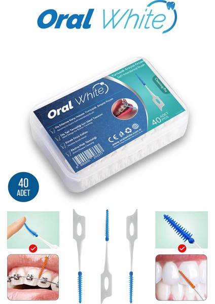 Oral White Soft Arayüz Fırçası Cleaning Pro Metal Içermeyen 40 Adet