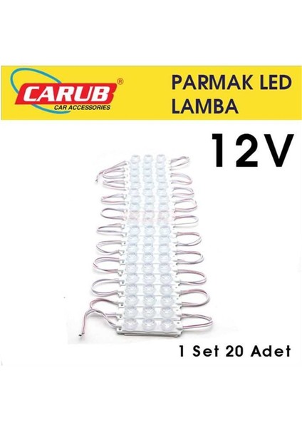 Parmak Lamba Seti 3 Ledli Soft Beyaz Renk 12V
