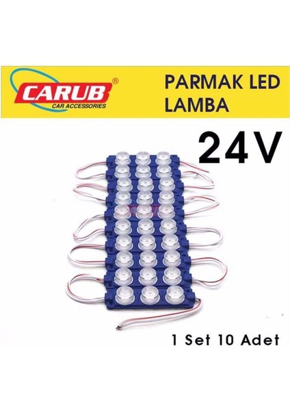 Parmak Lamba Seti 3 Ledli Soft Mavi Renk 24V