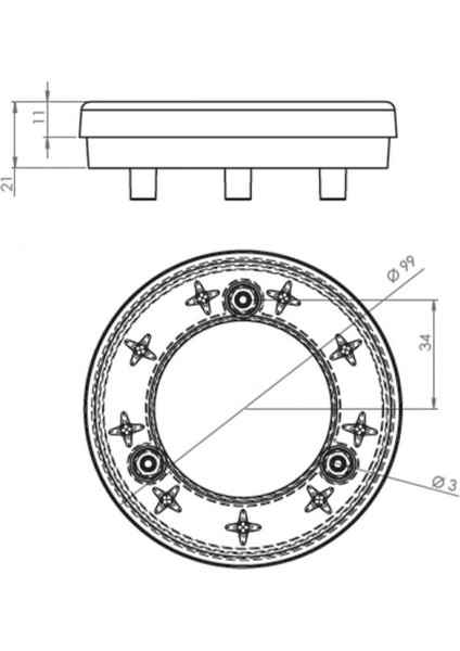 Yuvarlak Simit Tip LED Lamba 9 LED 12/24V Beyaz Stop Lamba indirimleri