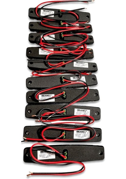 Sanel (10 Adet) 6 Ledli Kırmızı Parmak LED 24V Lamba Basamak Aydınlatma