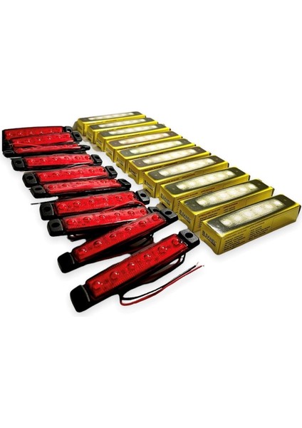 Sanel (10 Adet) 6 Ledli Kırmızı Parmak LED 24V Lamba Basamak Aydınlatma fırsatları